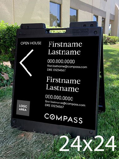 Compass 24x24 Double Agent Open house Sign