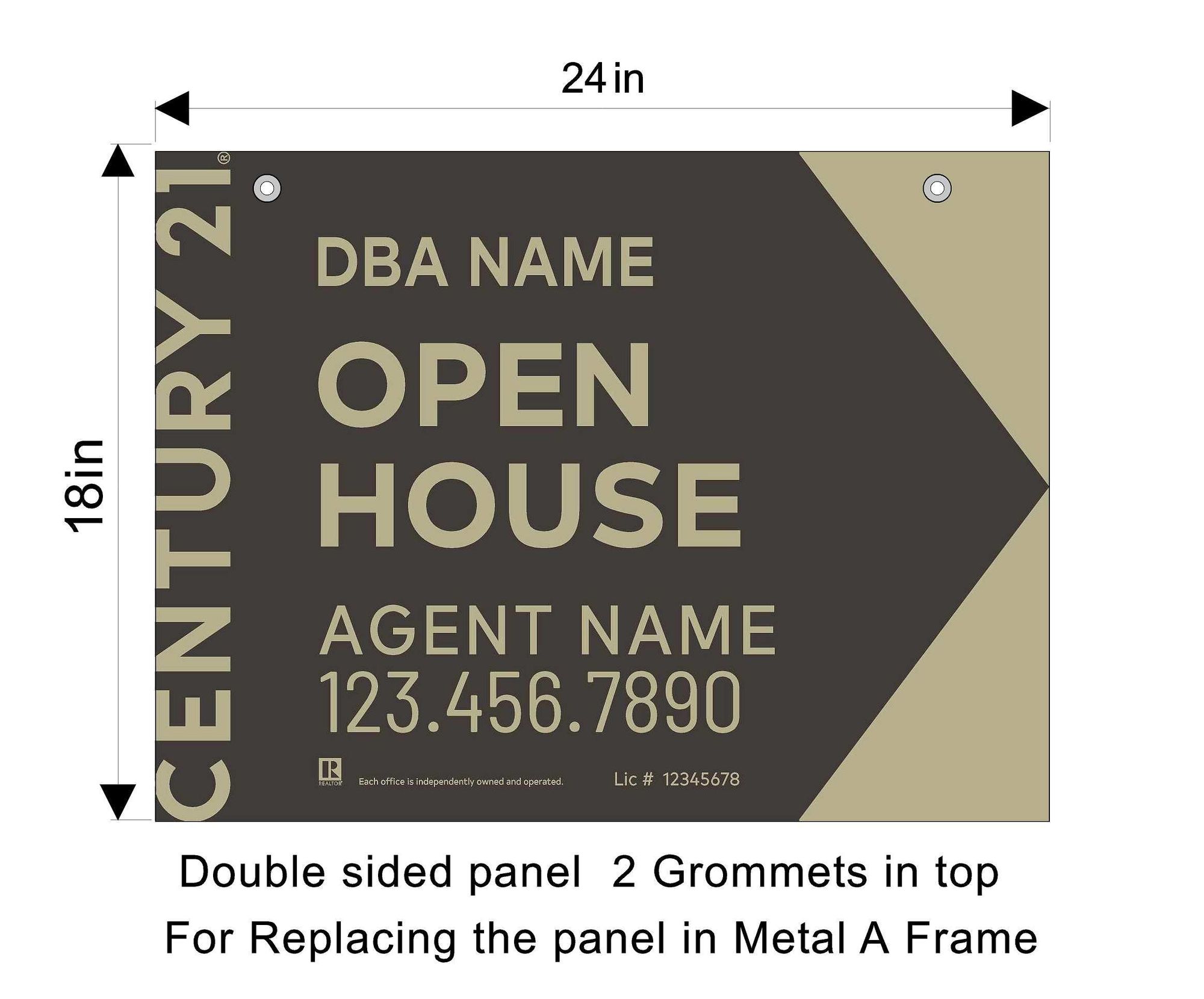 Century 21 18x24 Open House Replacement panel