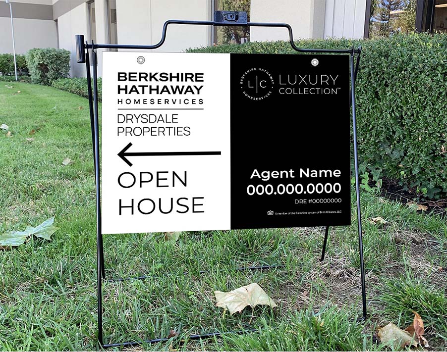 18x24 Berkshire Hathaway Luxury Open House with Metal Frame