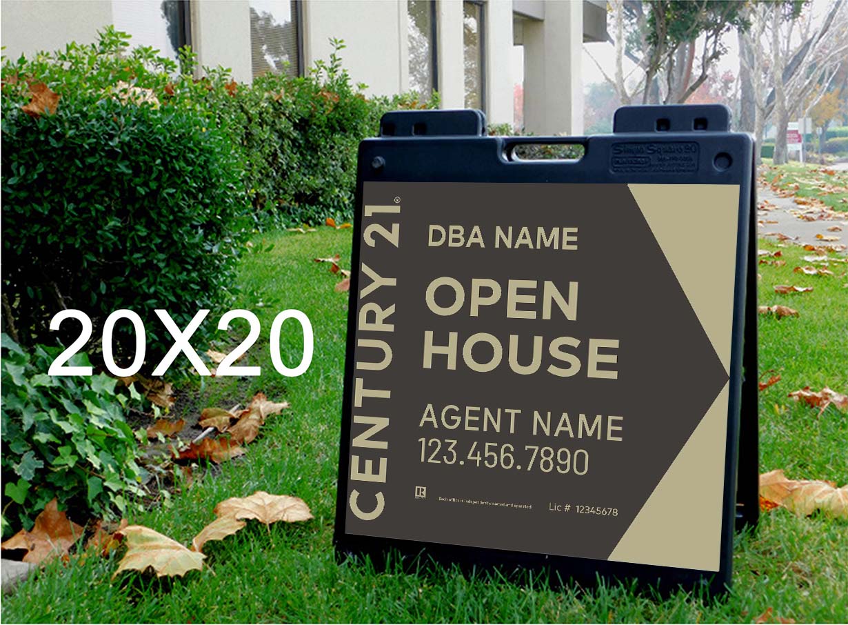 Century 21 20x20 Open House Sign with Plasticade Frame