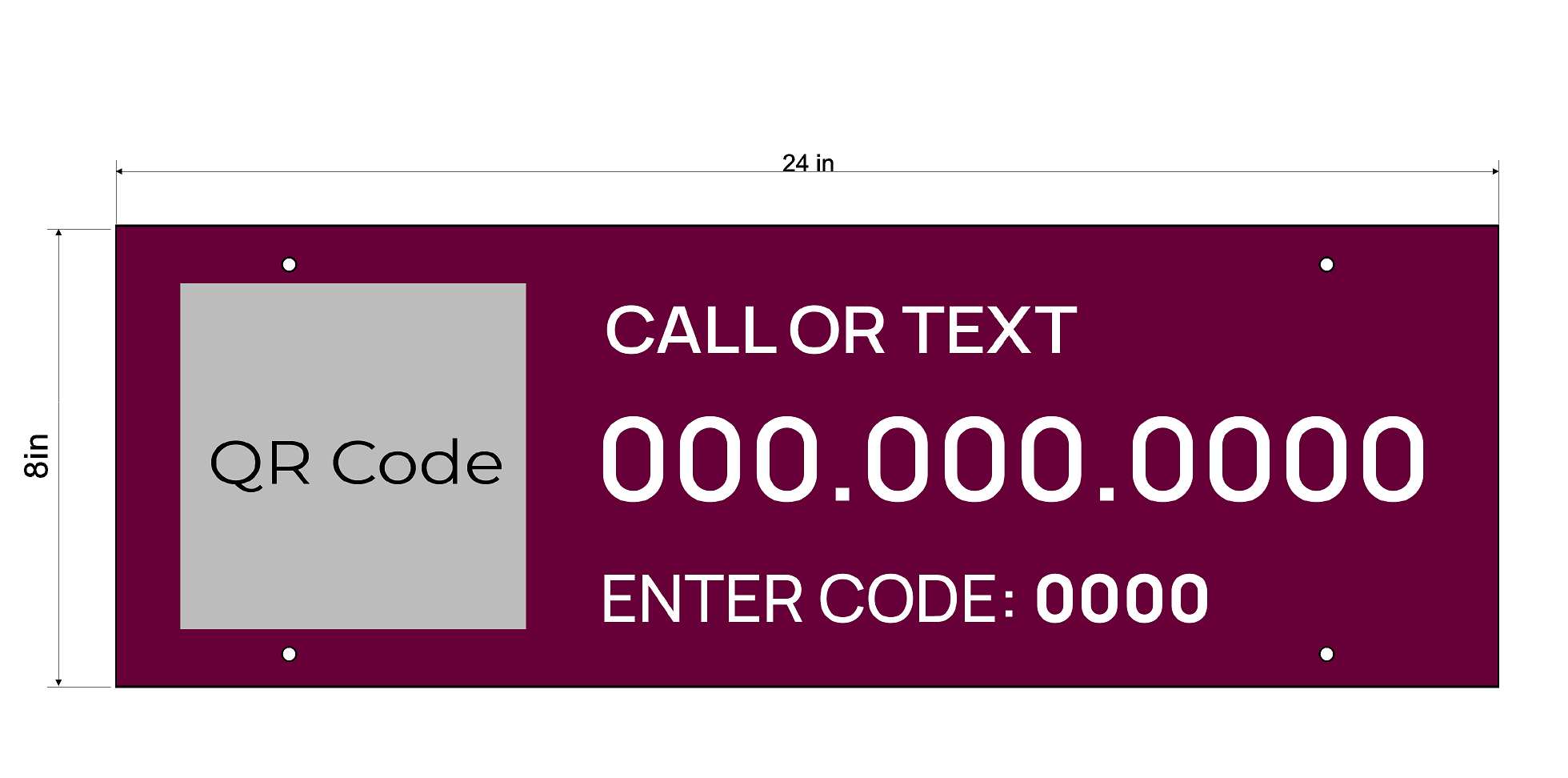 8x24 Standard QR Code Riders