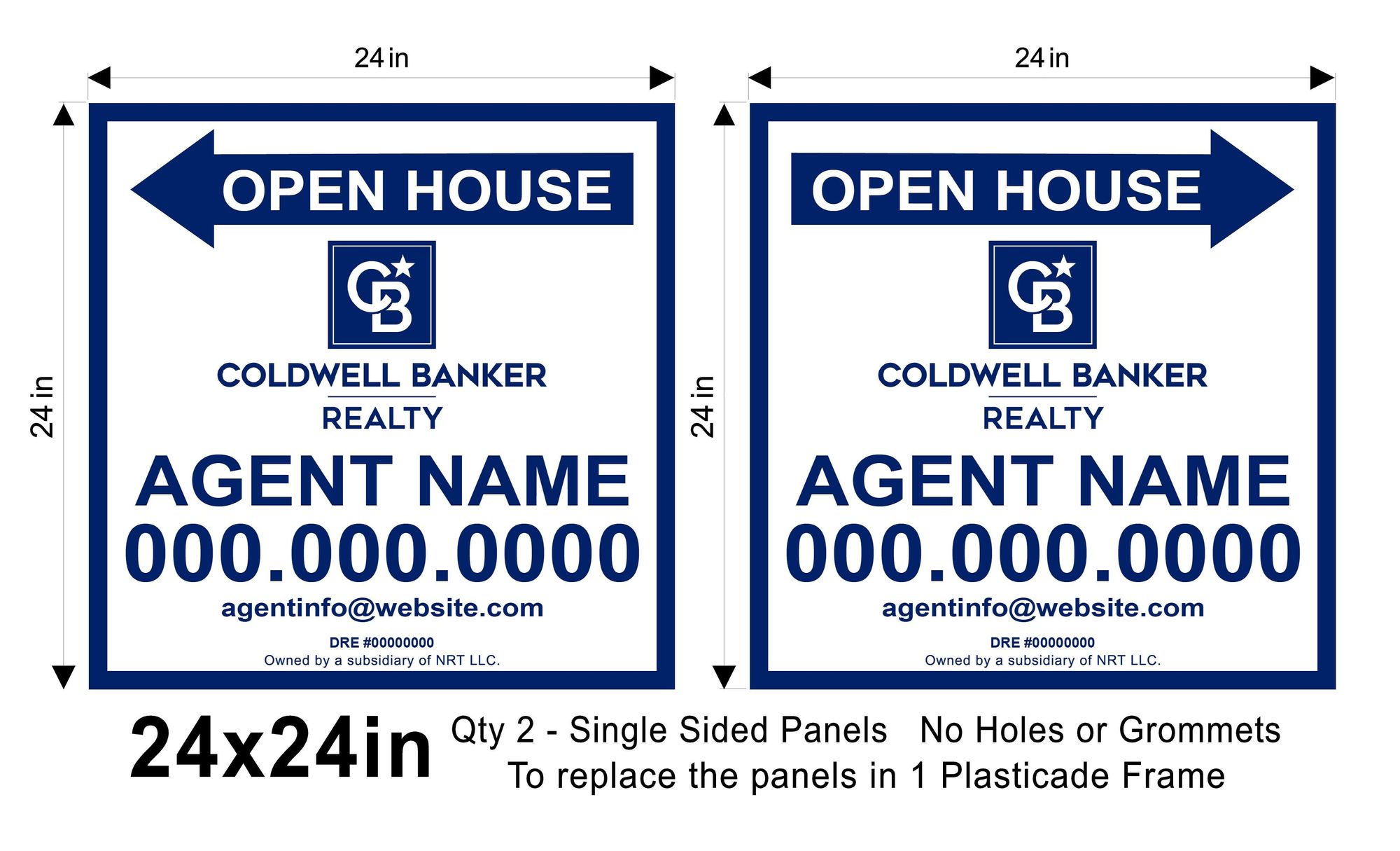 Coldwell Banker 24x24 Open House Replacement Panel Sets
