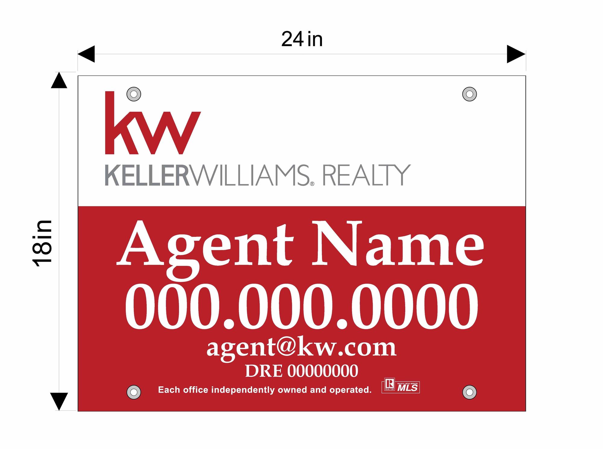 Keller Williams 18x24 Agent Panel