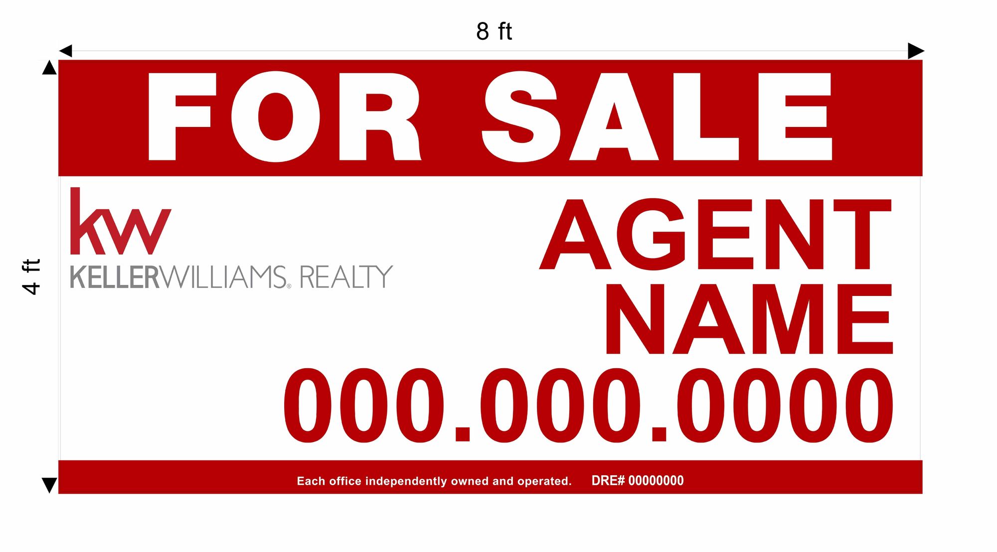 Keller Williams 4x8 Commercial Sign