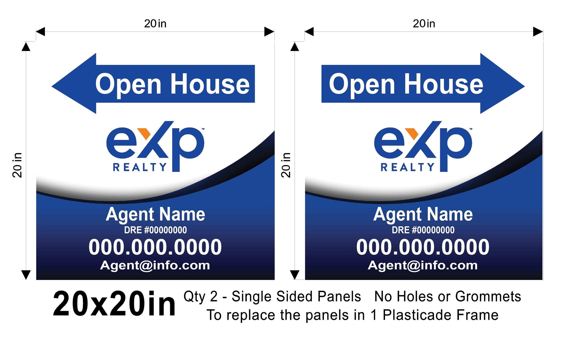 Exp 20x20 Open house Replacement Panel Set
