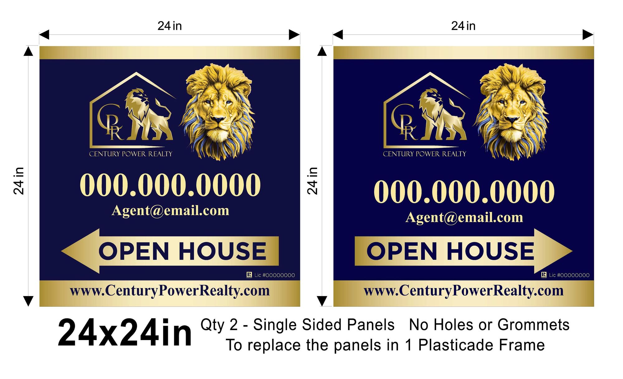 Century Power Realty 24x24 Open House Replacement Panel Sets