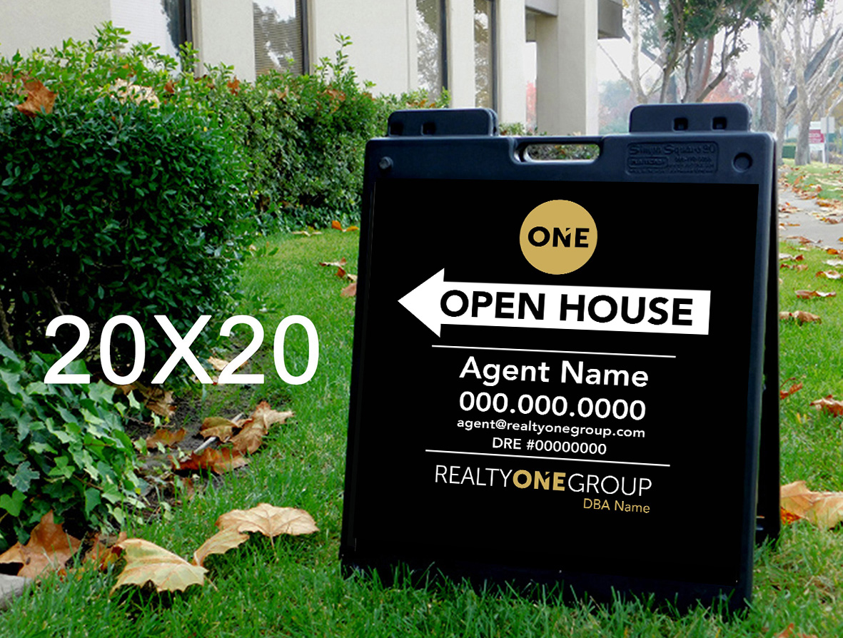 Realty ONE Group 20x20 Open House with Plasticade Frame