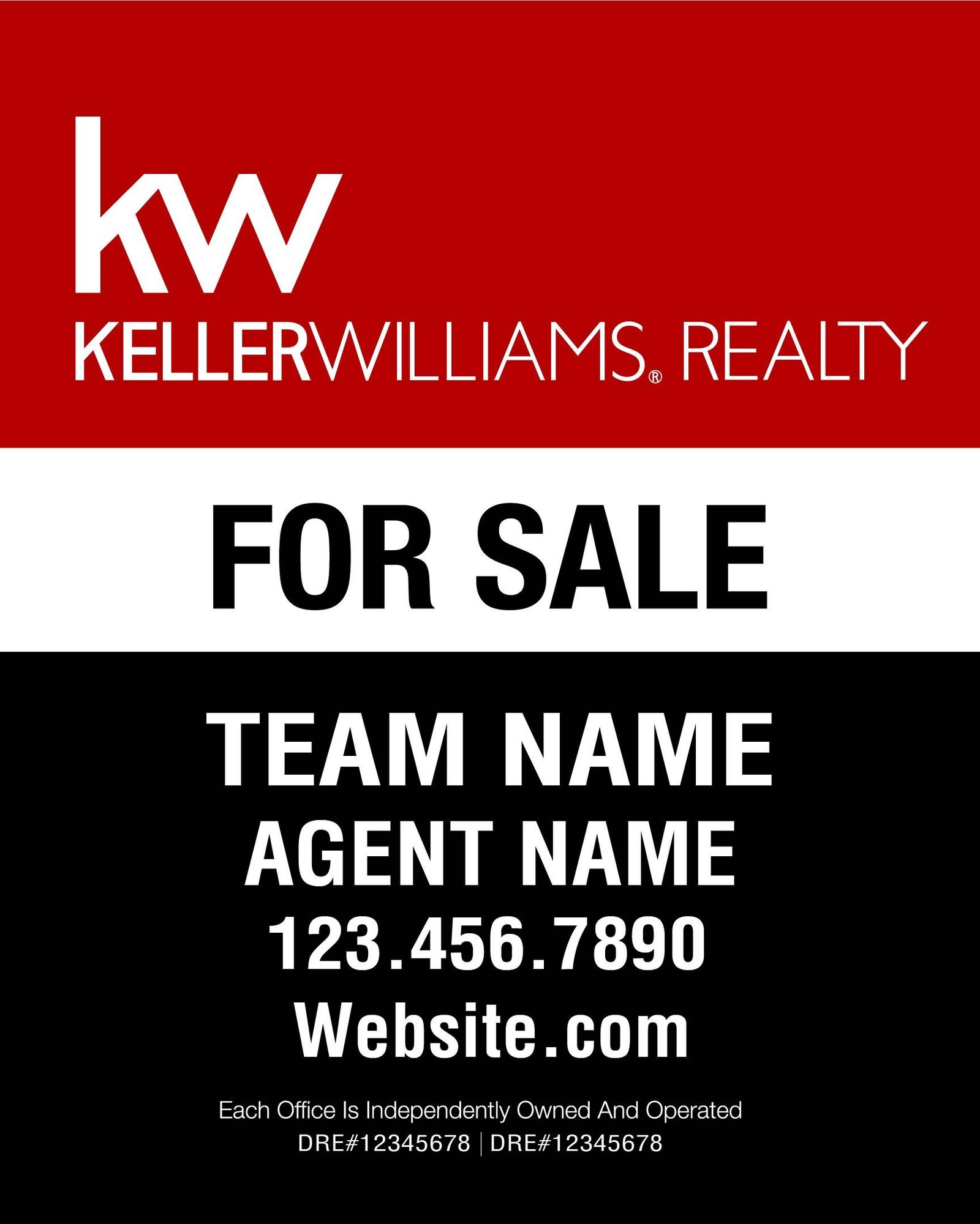 Keller Williams 24x30 Agent Panel Fastpost