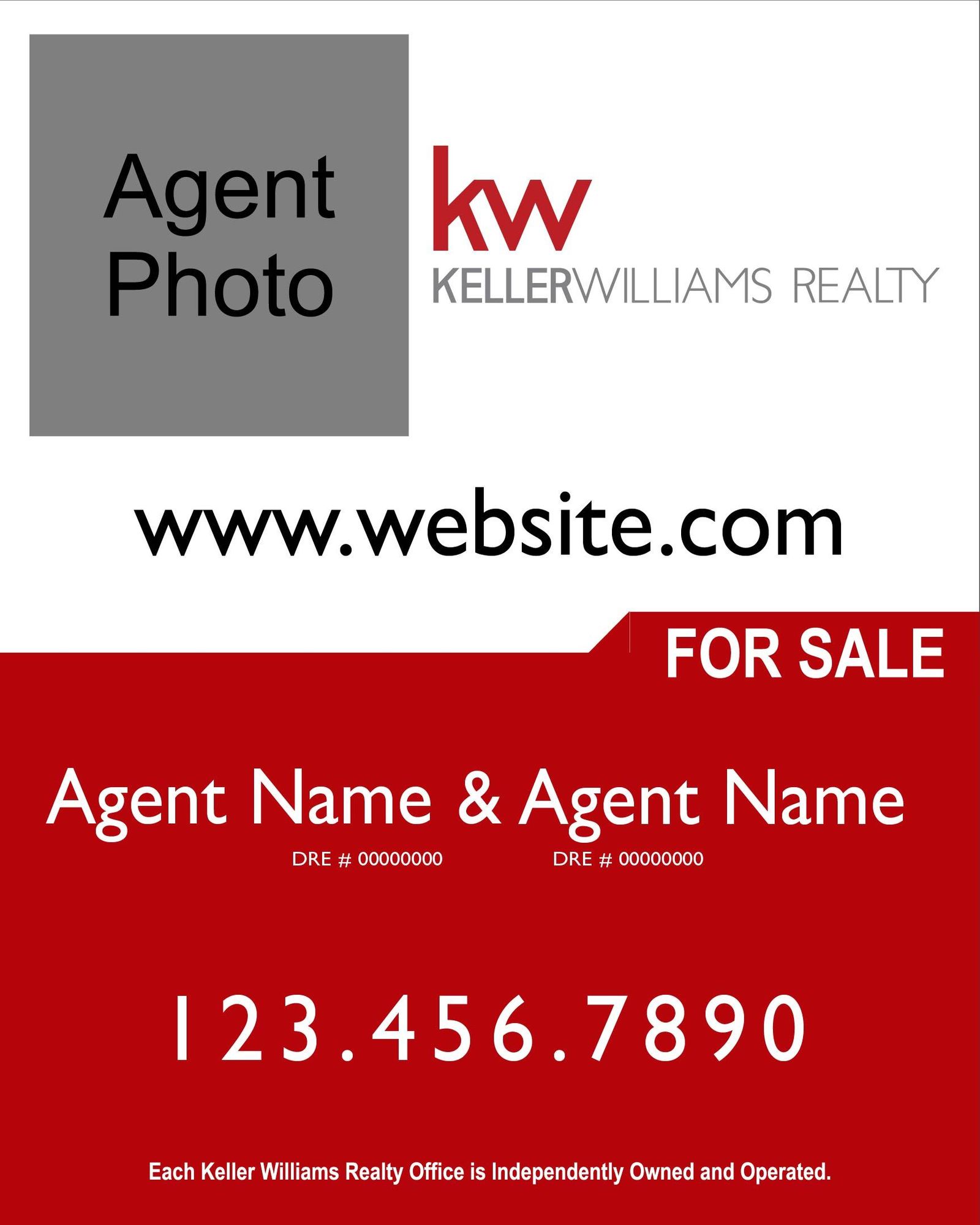 Keller Williams 24x30 Agent Panel Fastpost