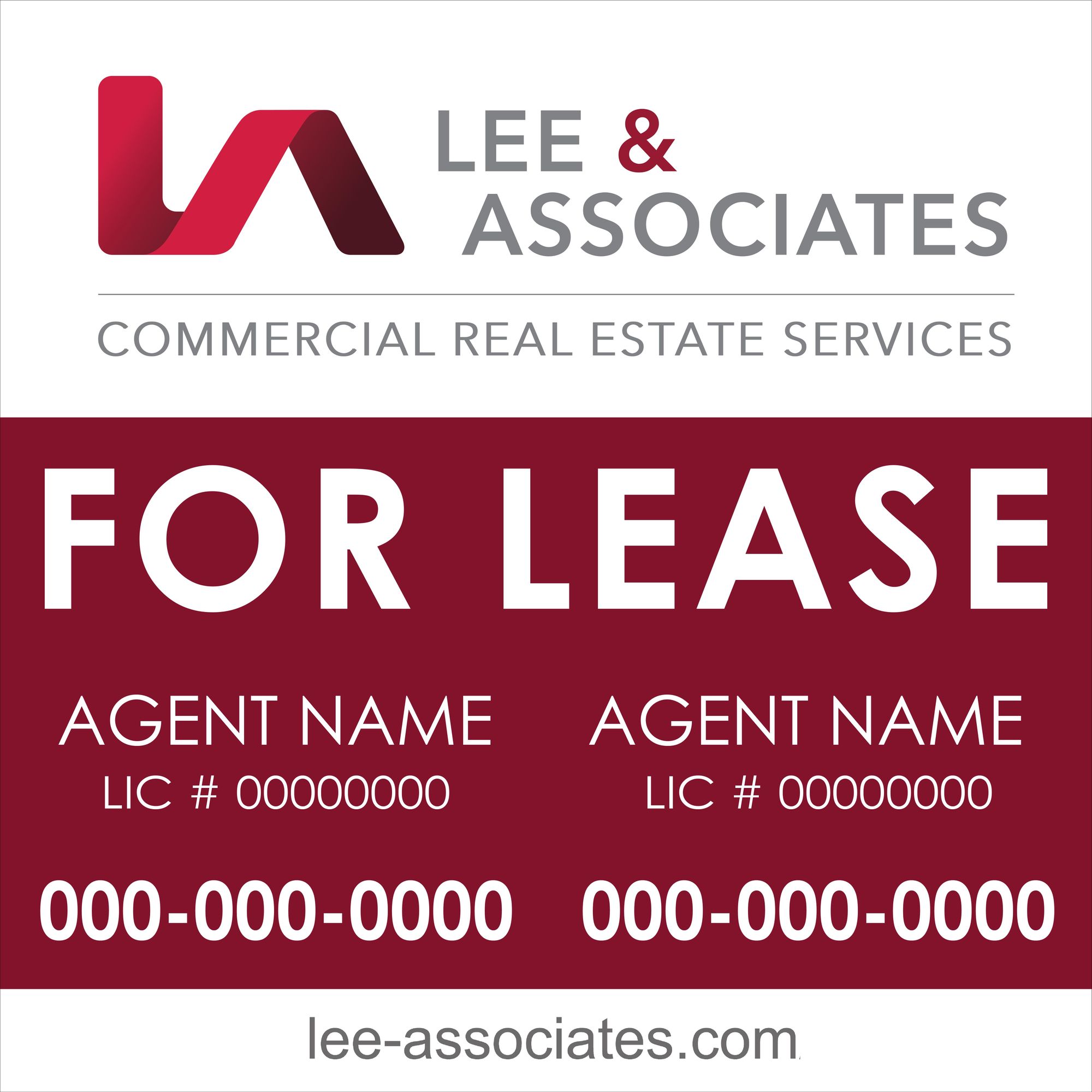 Lee & Associates 4x4 Commercial Sign Fastpost