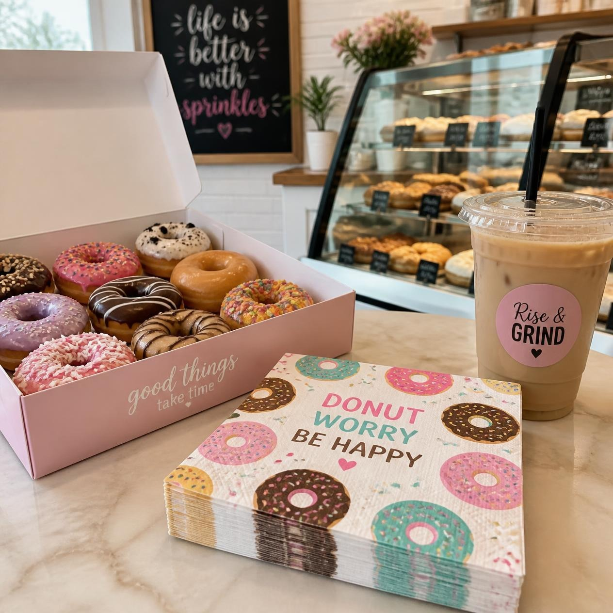 Custom Donut Shop Napkins | Light Printing House