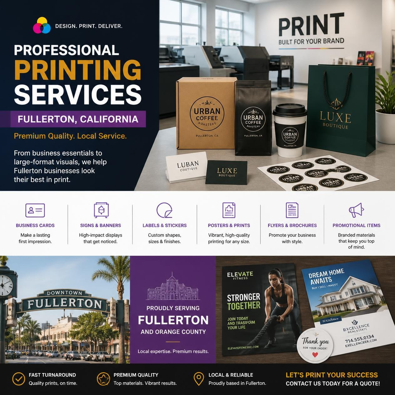 Custom Business and Marketing Printing in Fullerton California