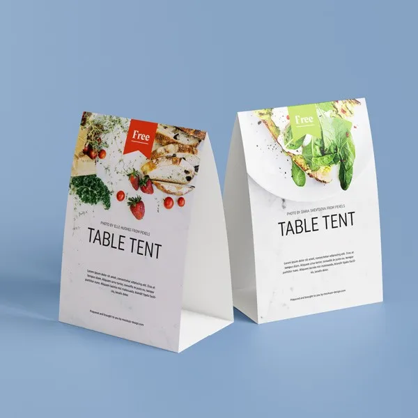 Table Tent Menu Design
