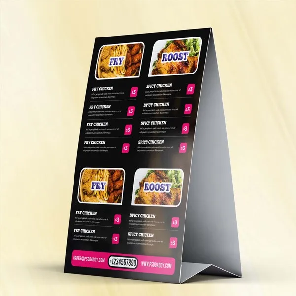 Table Tent Menu Printing
