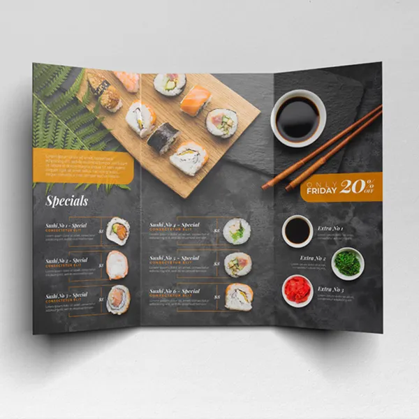 Trifold Menu Printing | Light Printing House