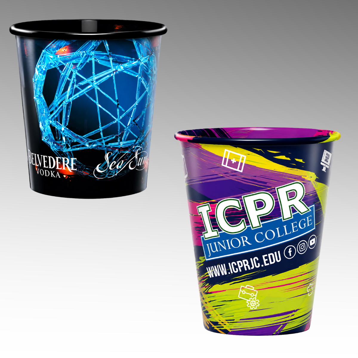Small Full Color Plastic Cups