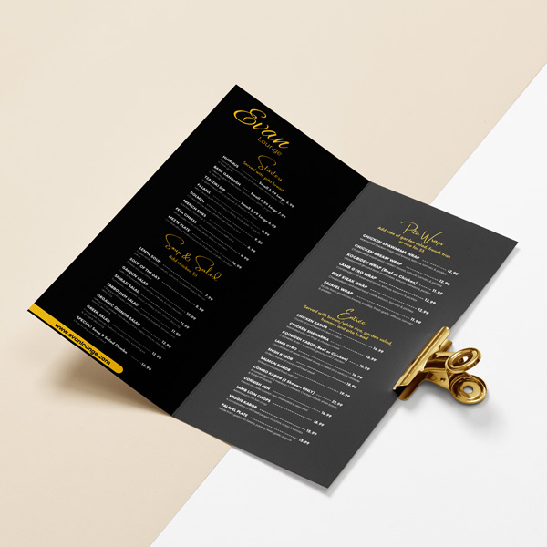Bifold Menus | Light Printing House