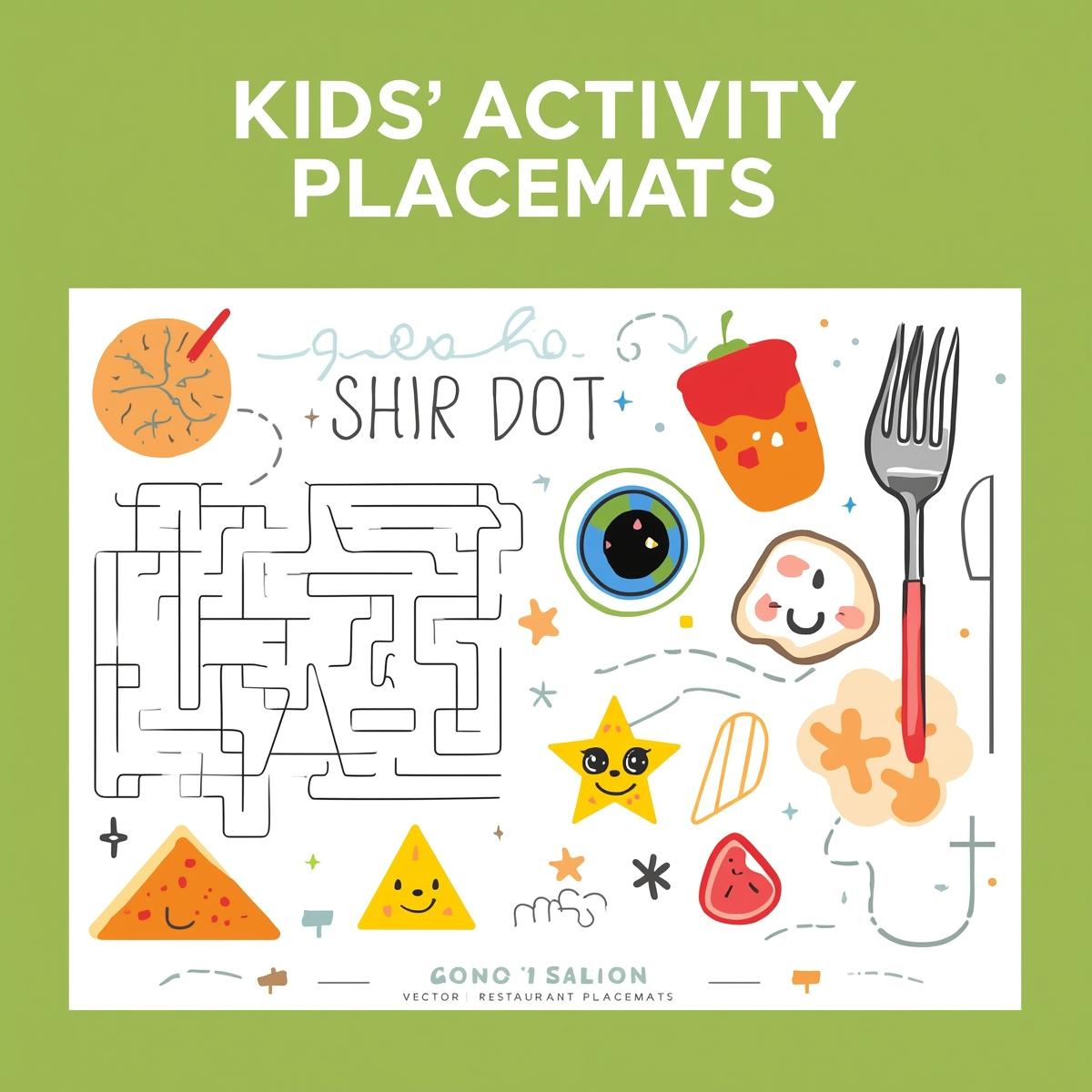 Kid’s Activity Restaurant Placemats | Light Printing House