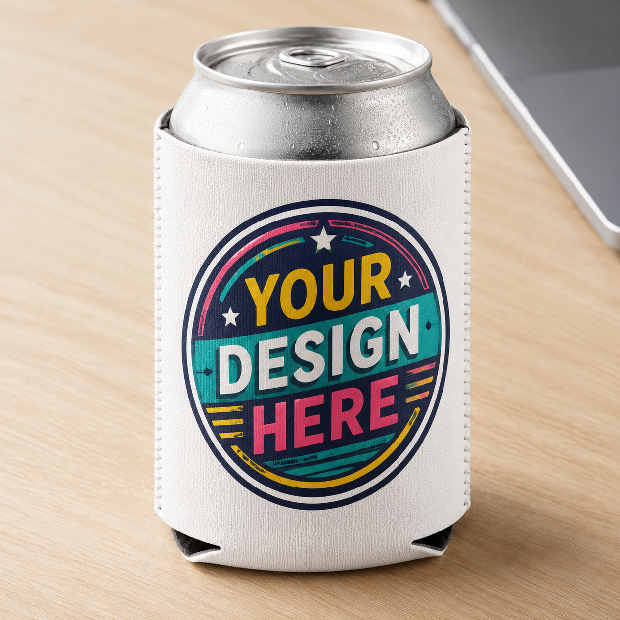 Custom full color can cooler with printed design