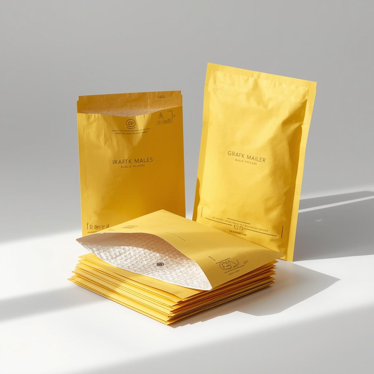 Yellow Paper Bubble Mailers Printing  Light Printing House