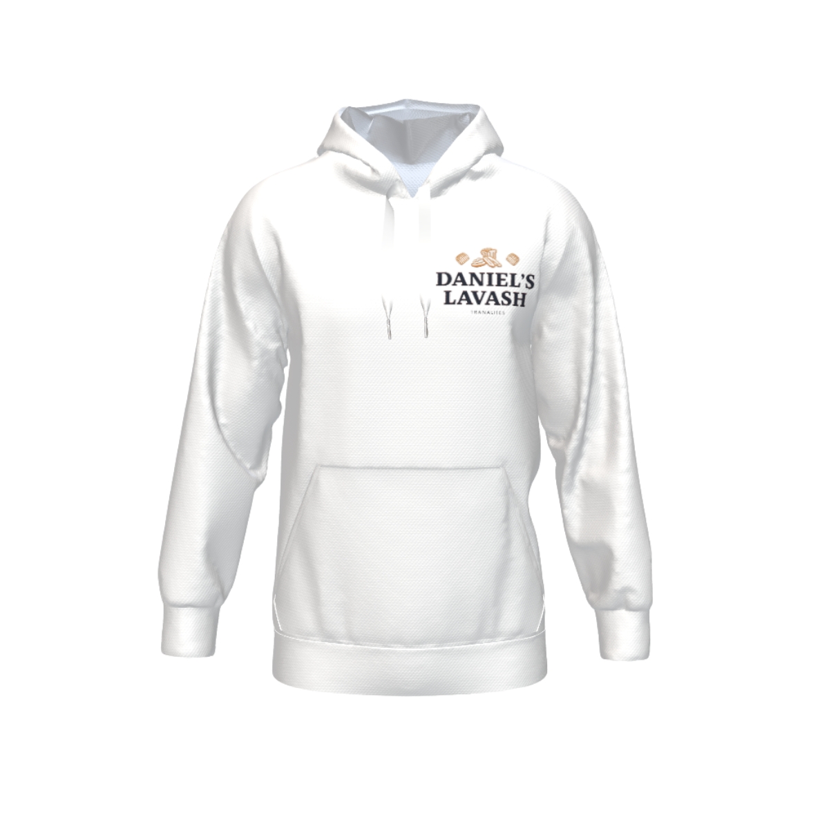 White embroidered hoodie printing
