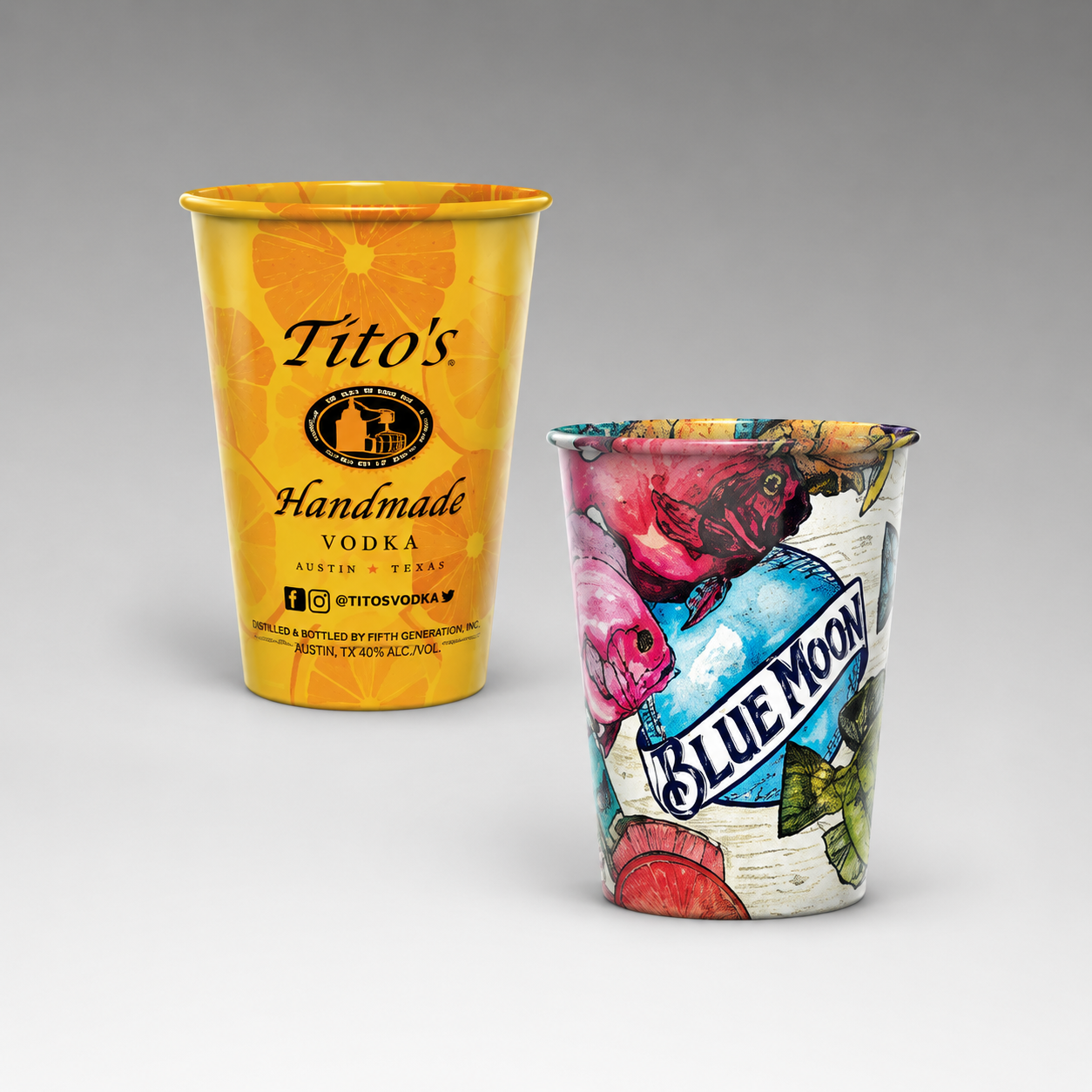 Medium Full Color Plastic Cups