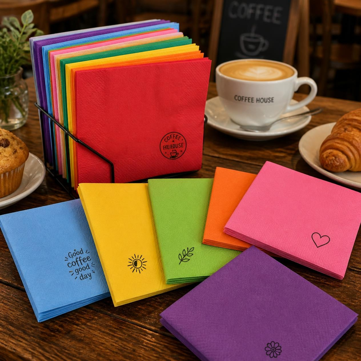 colored napkins