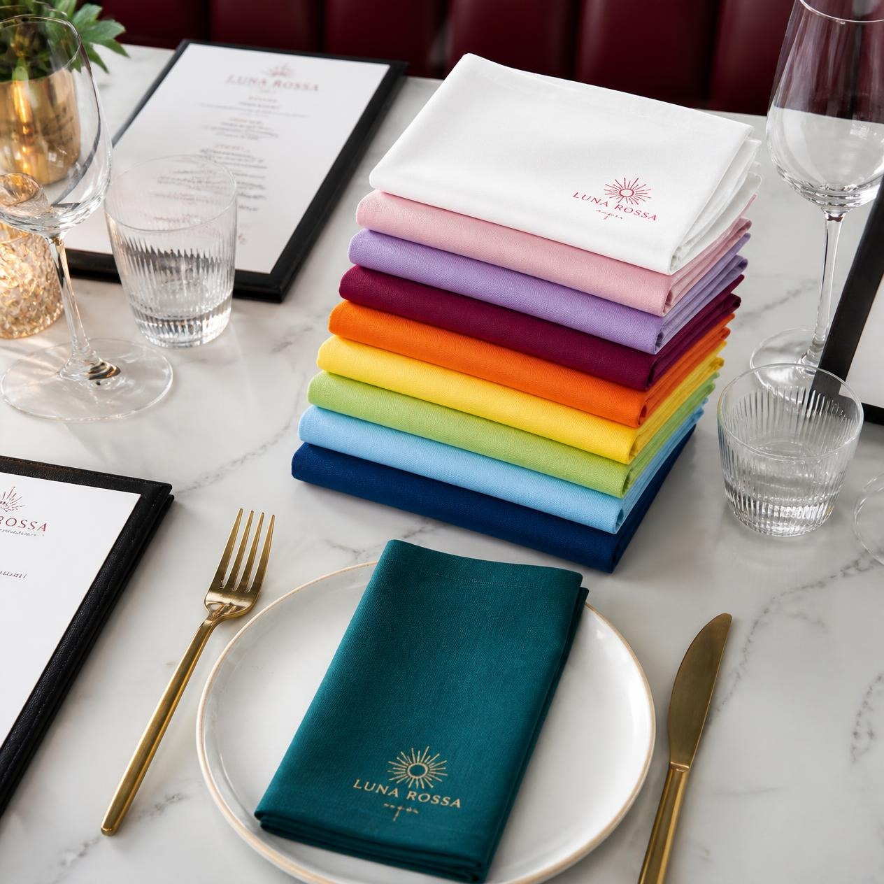 colored napkins