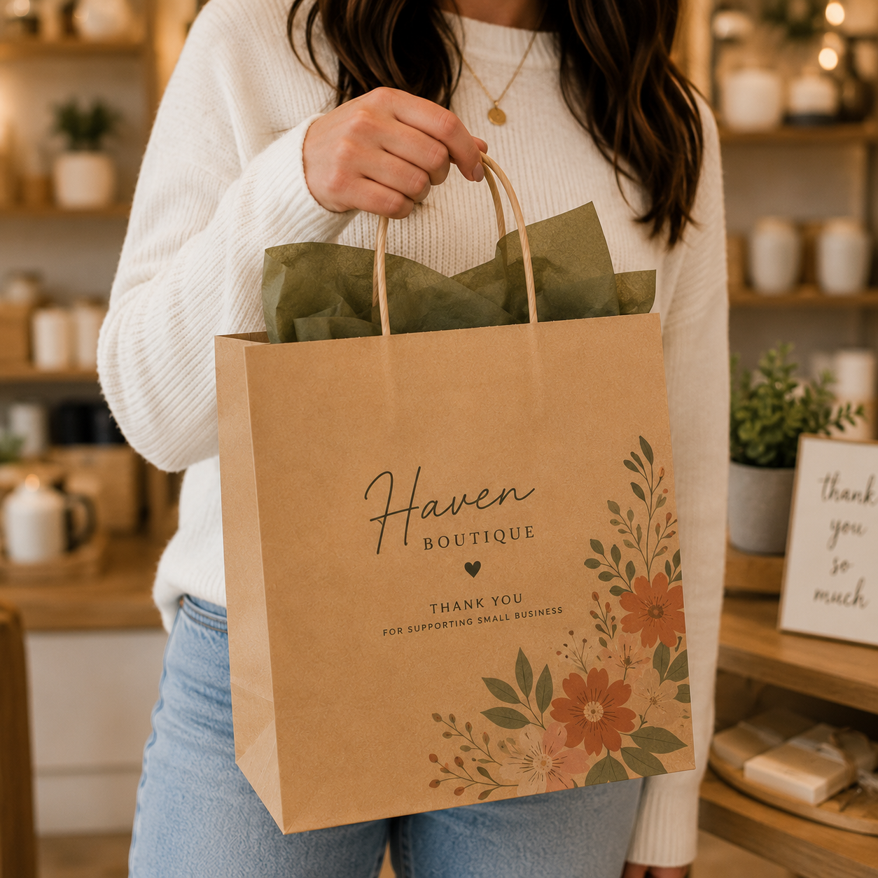 Printed Kraft Gift Bags