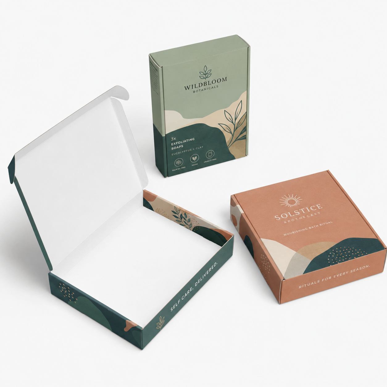Custom printed tuck top boxes