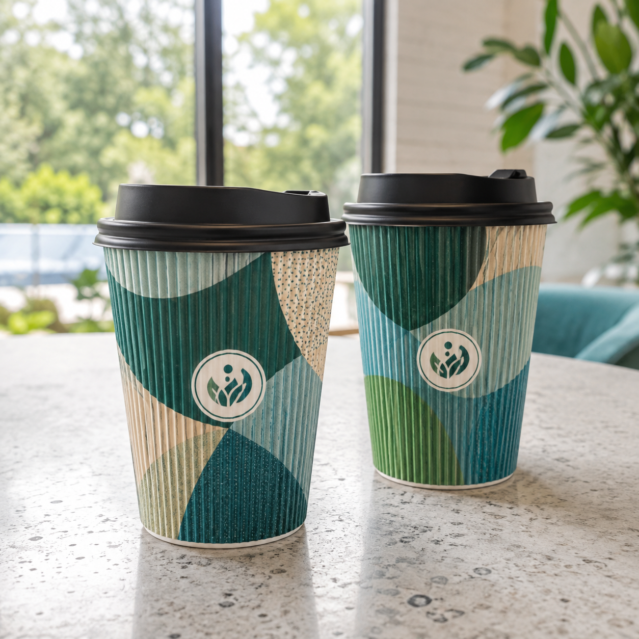 Premium ripple wall hot drink cups with custom printing