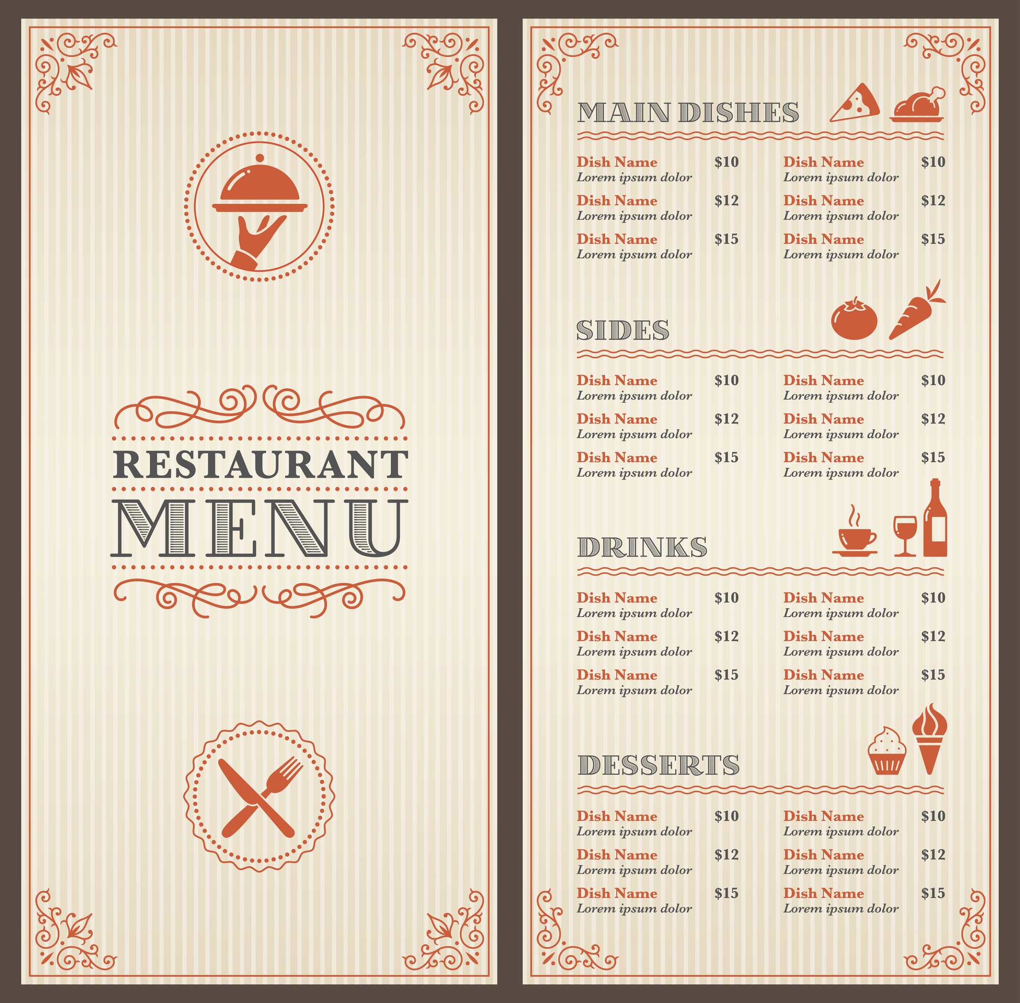 Menus, Standard