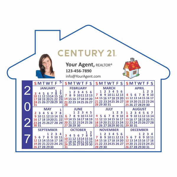 3.5" x 4.5" House Shape Magnet Calendars