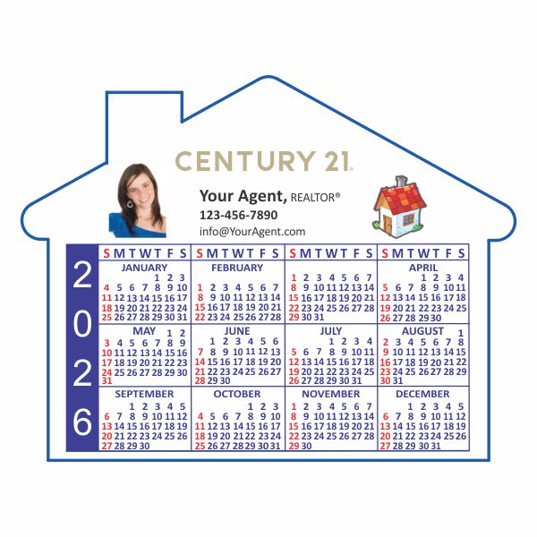 3.5" x 4.5" House Shape Magnet Calendars