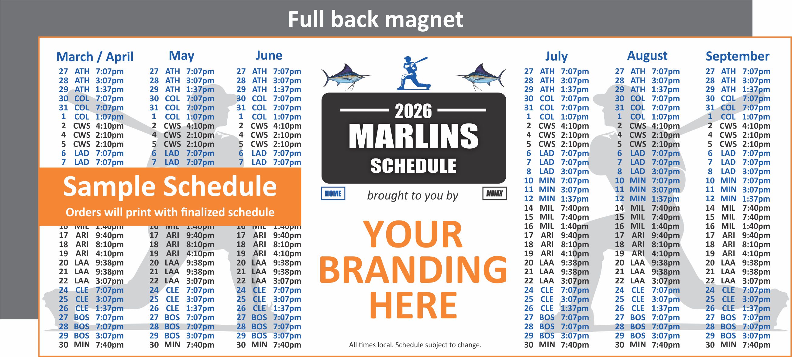 Marlins 2026 Schedule Magnets