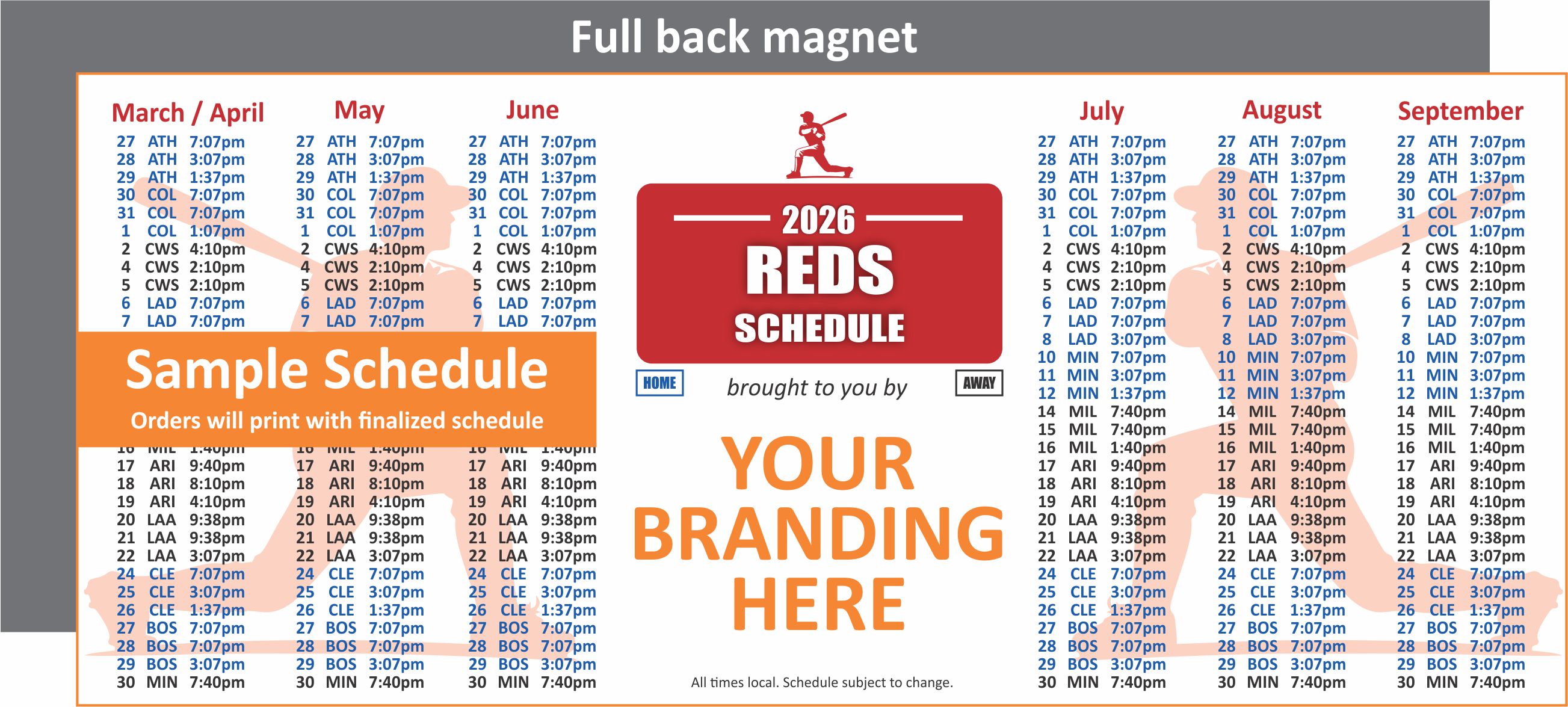 Reds 2026 Schedule Magnets