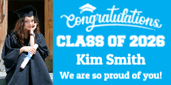 Graduation Banner - Light Blue