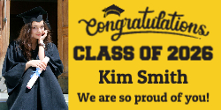 Graduation Banner - Yellow Black