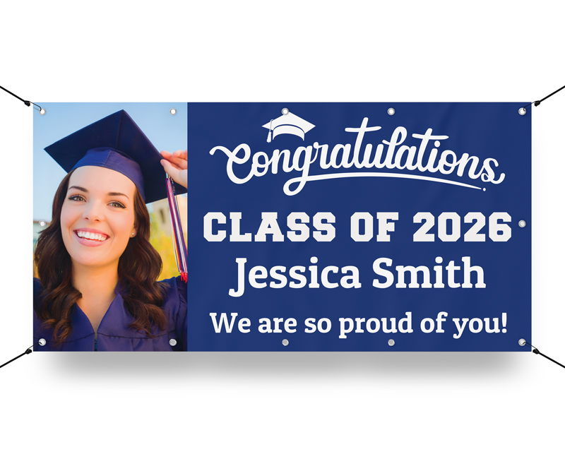 Personalized Graduation Banner with Photo - Class of 2026