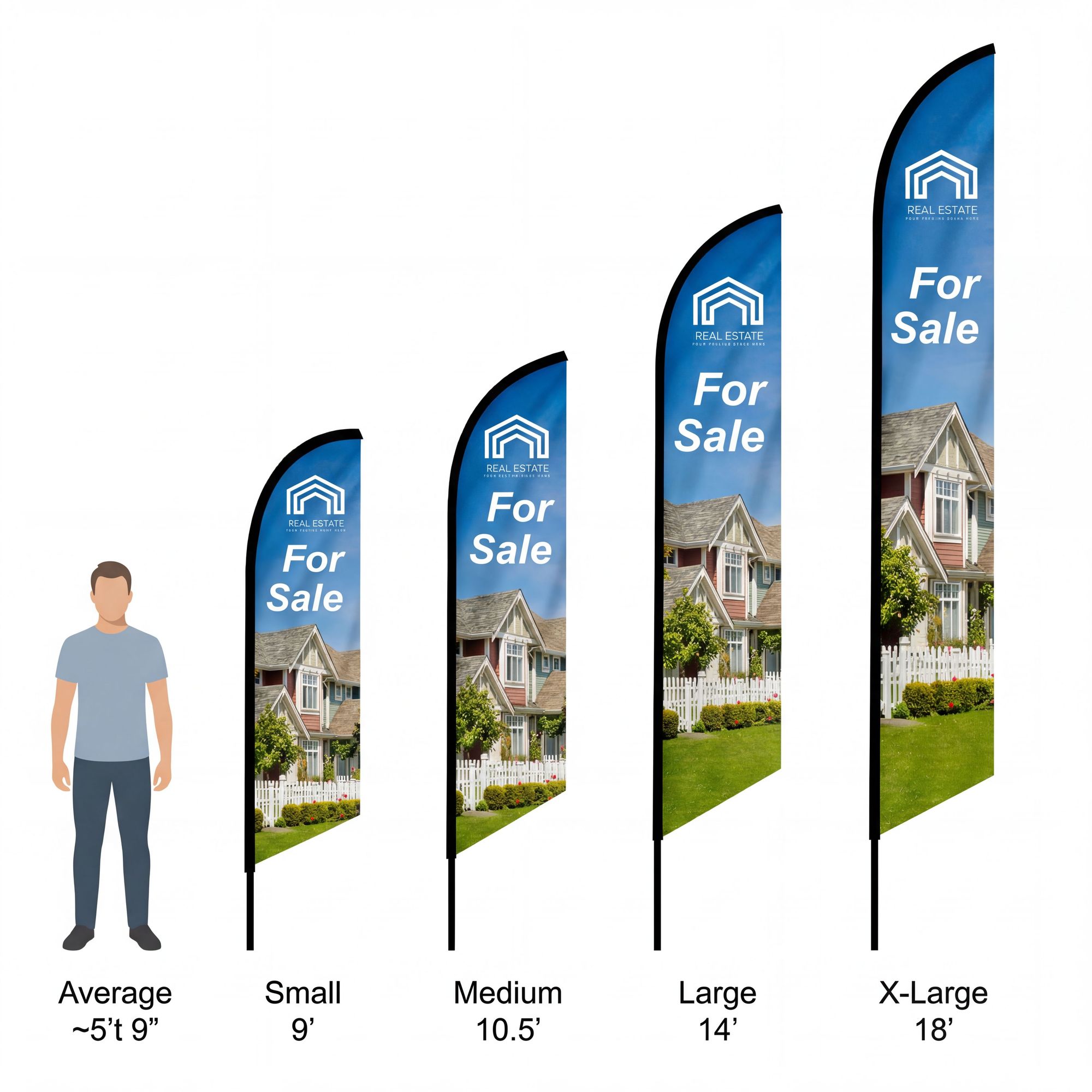Feather Flag Size Chart Guide