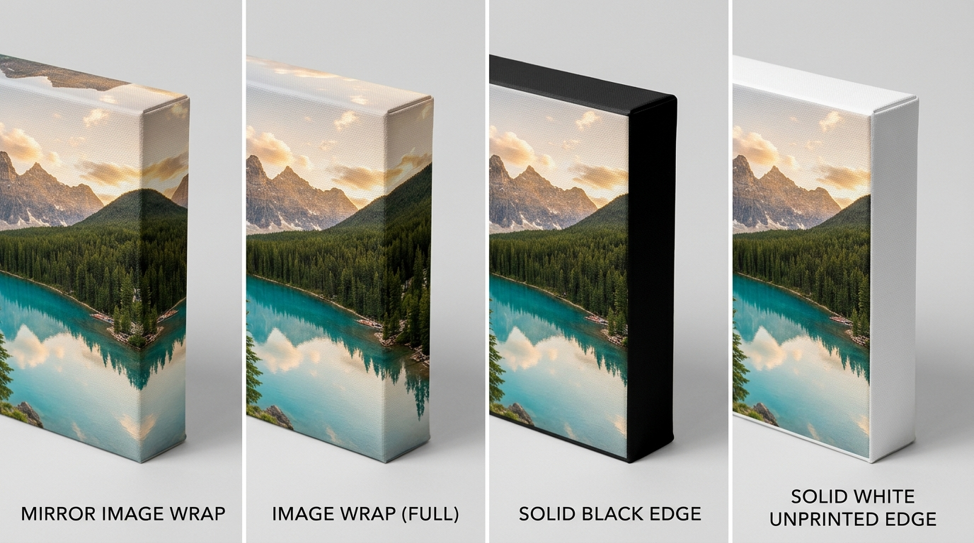 Edge options side by side: Mirror, Image Wrap, Black, White