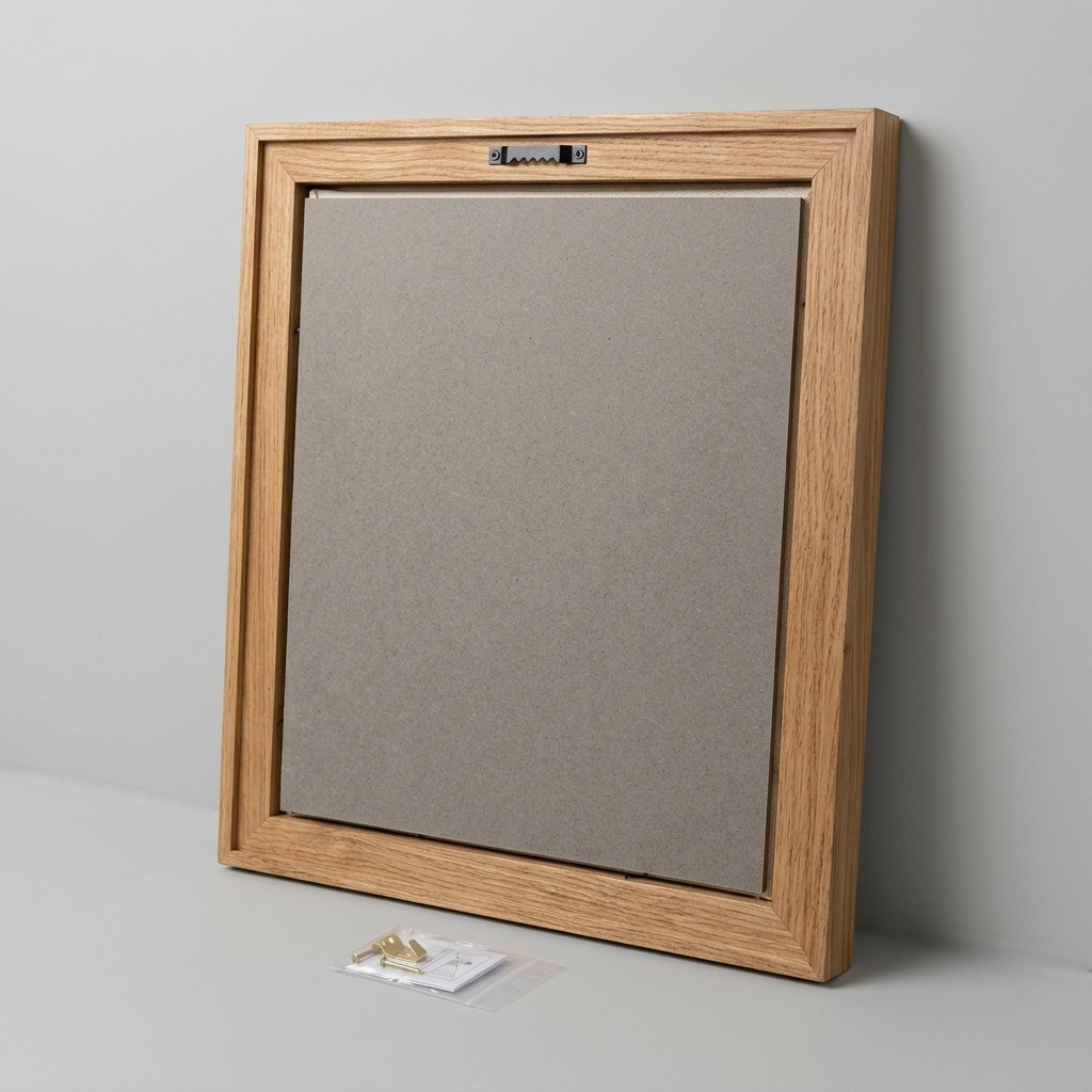 Back: rigid backer board, hanging kit included