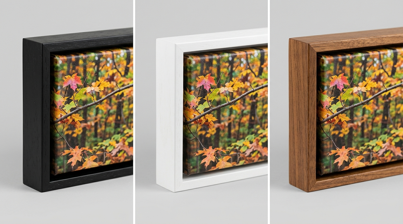 Frame colors close-up: Black, White, Pecan
