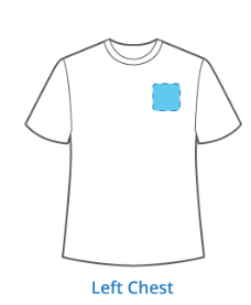 T-Shirt Embroidery 4"-5" logo