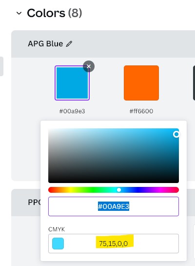 CMYK Values