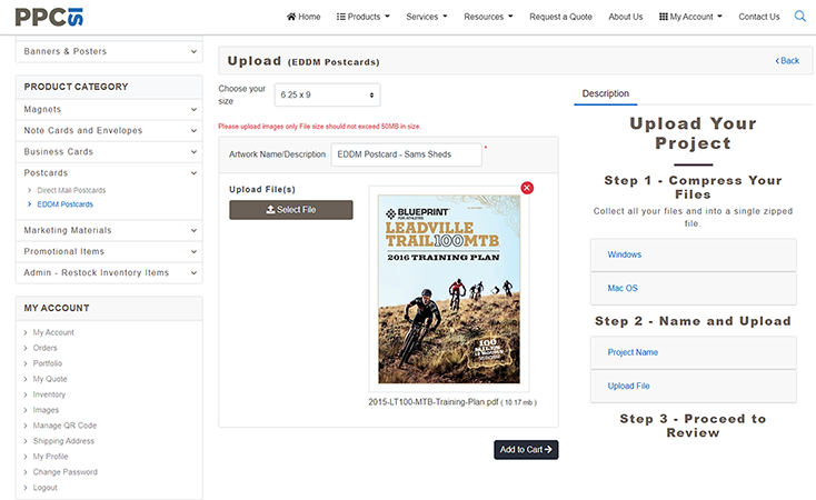 Step 3 - Upload/Design