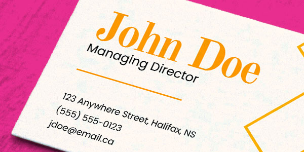 Business Card Example