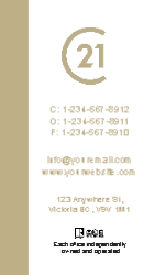 Business Card  (Century 21 - 4) Back