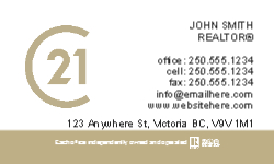 Business Card  (Century 21  - 13) Back