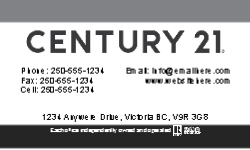 Business Card  (Century 21 - 14) Back